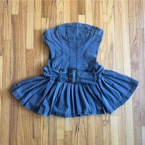 NWOT SILENCE + NOISE BELTED DENIM MINI DRESS